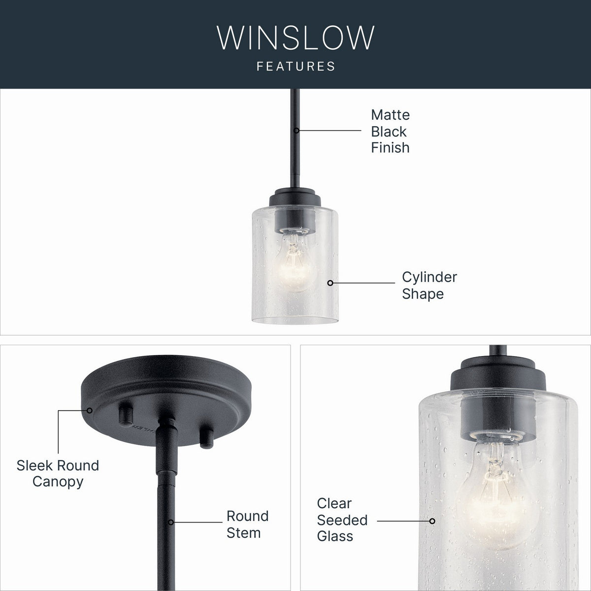 Mini-suspension 1 lumière | Winslow