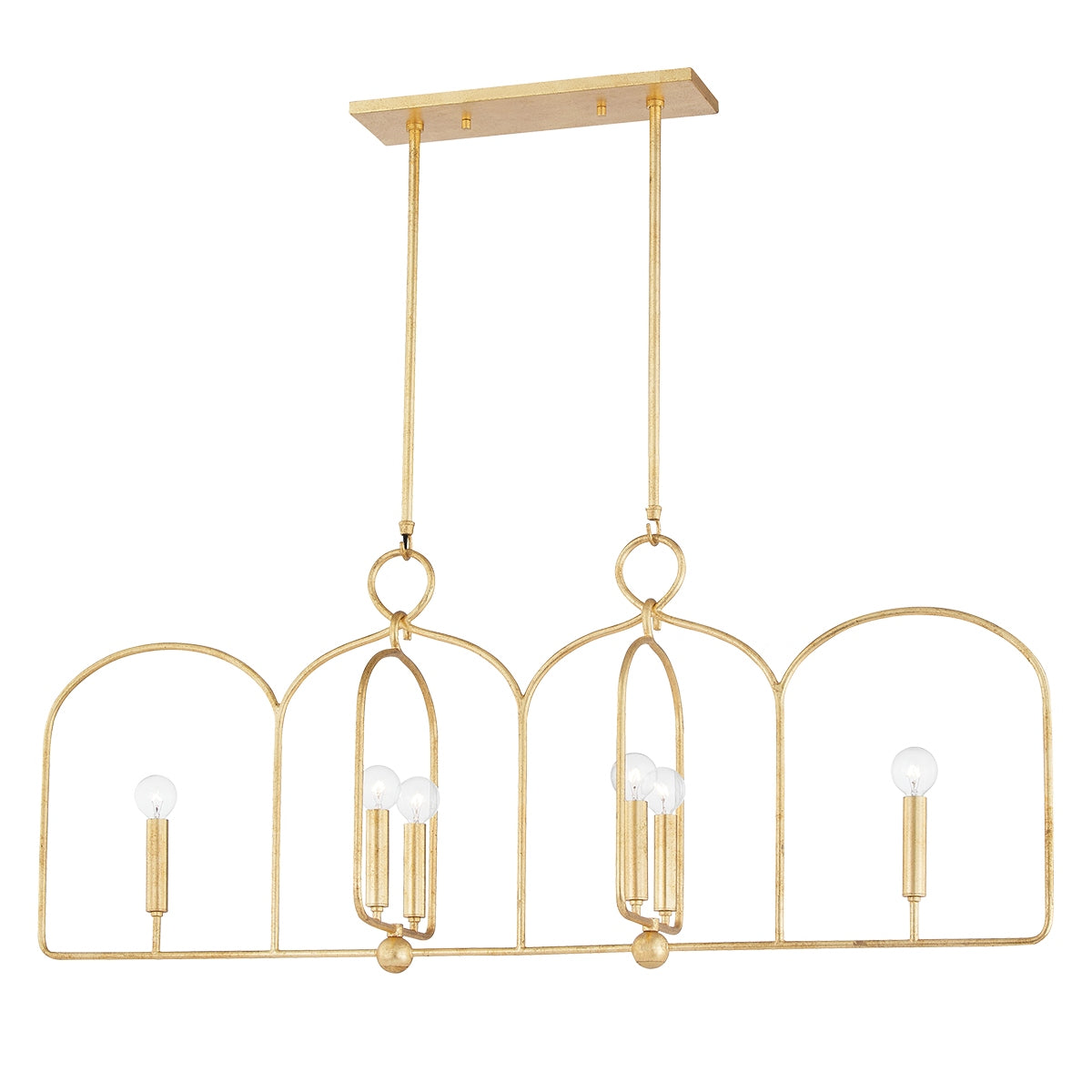 Suspension linéaire 6 lumières | Mallory