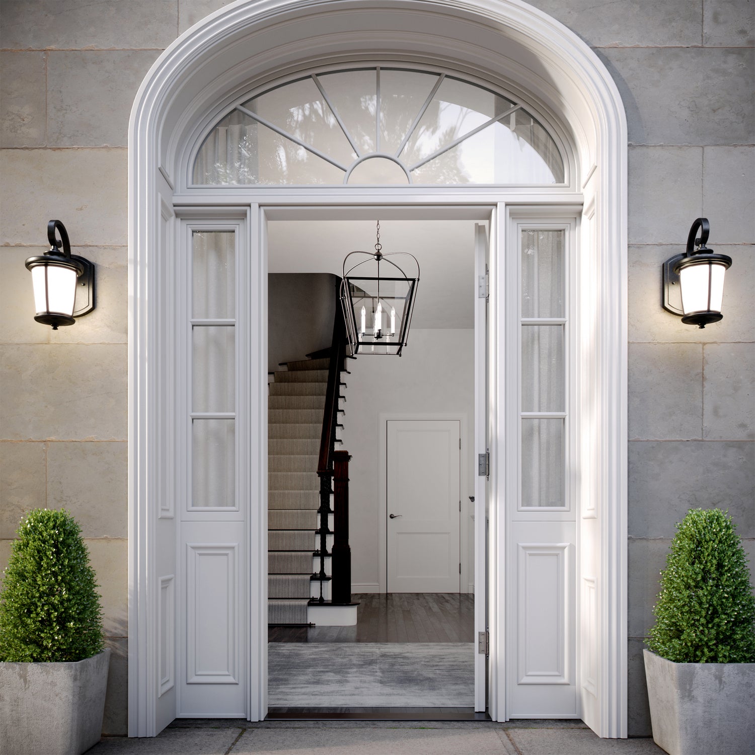 Lanterne d'entrée 4 lumières | Charleston