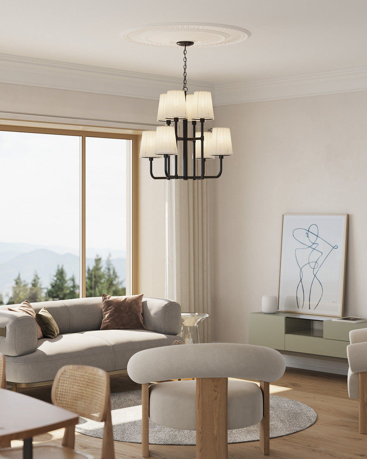 Lustre 8 lumières | Plisse
