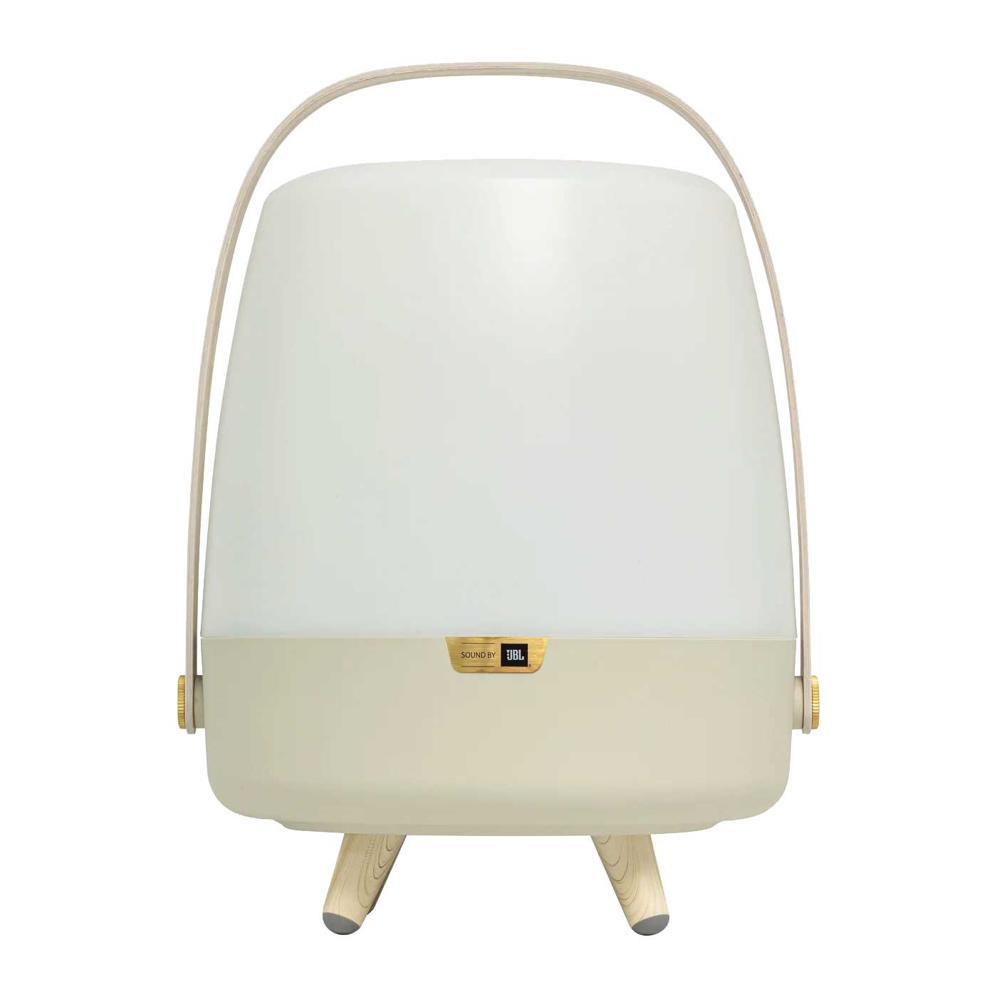 Lampe portable avec haut-parleur  Sable, bois et laiton | LITE UP PLAY