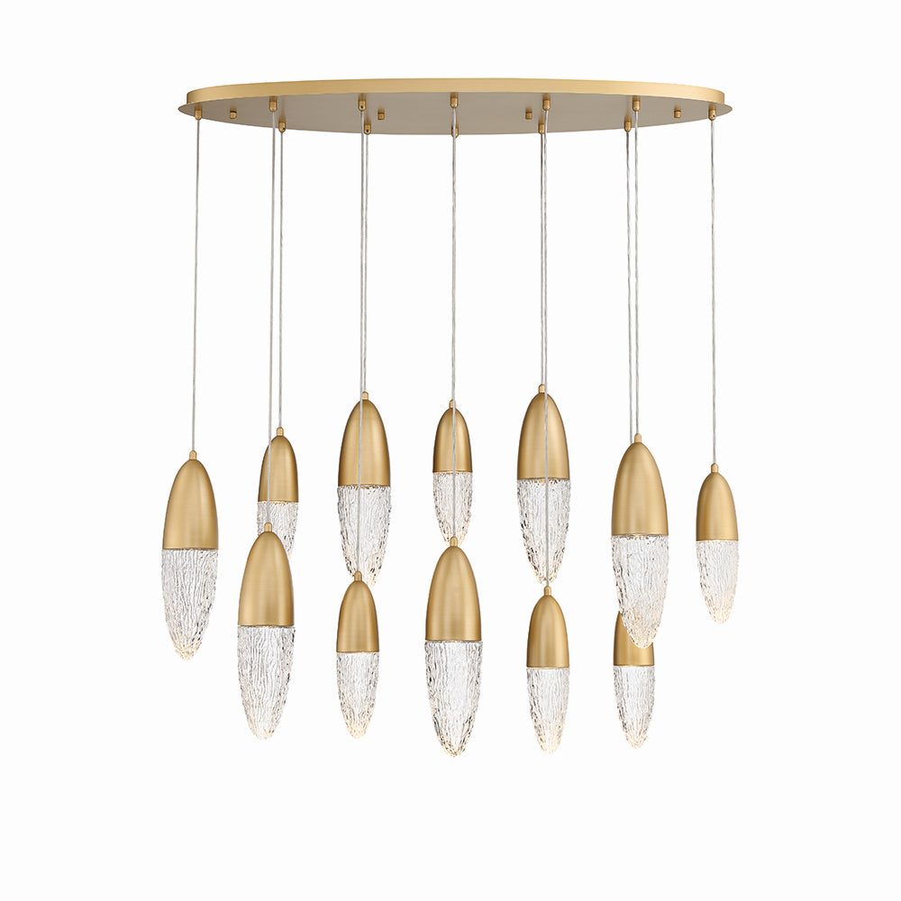 Lustre linéaire 12 lumières | Ecrou