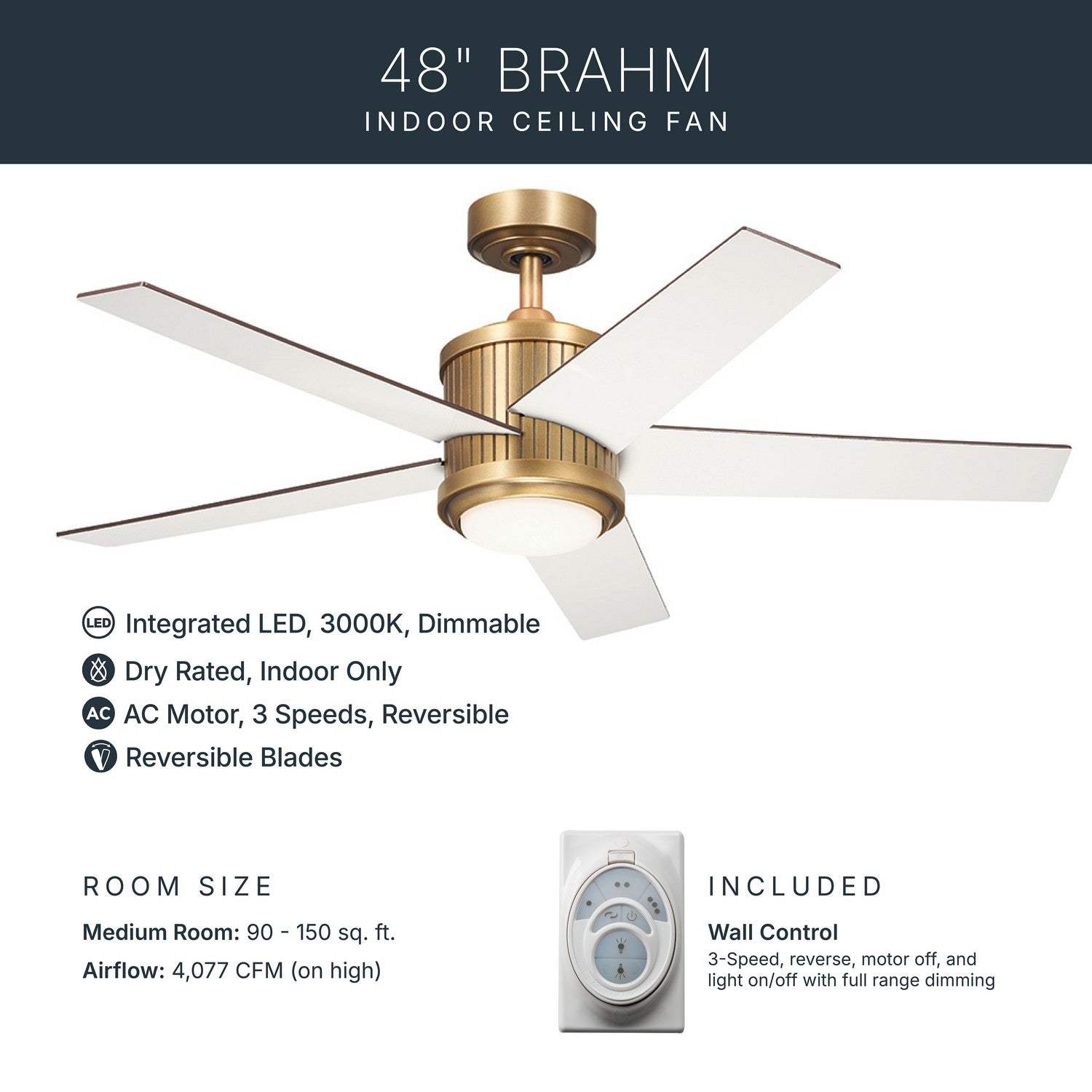 Ventilateur de plafond 48 po | Brahm