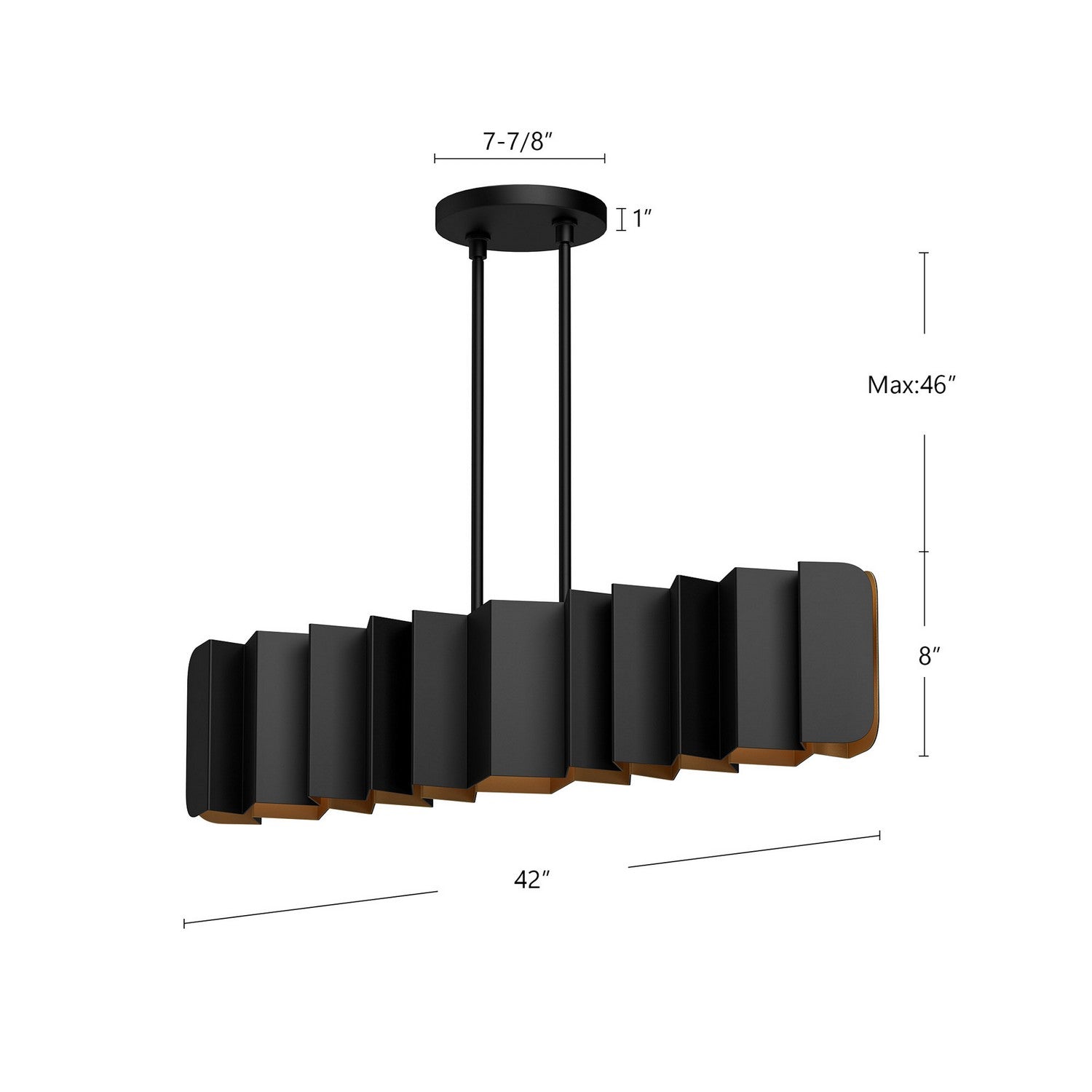 Suspension linéaire 6 lumières | Akira