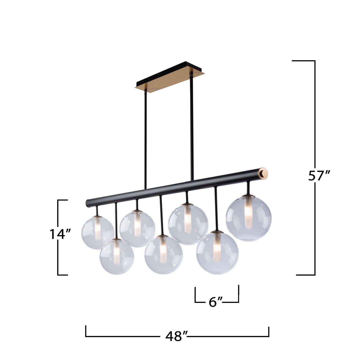 Suspension d'îlot 7 lumières | Aurelia