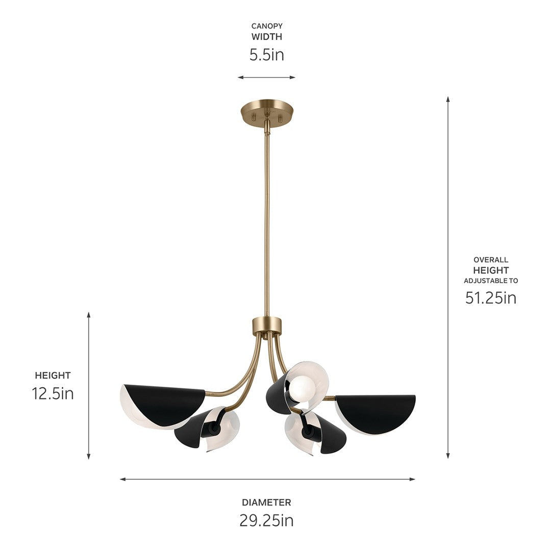 Lustre ou semi-plafonnier 5 lumières | Arcus