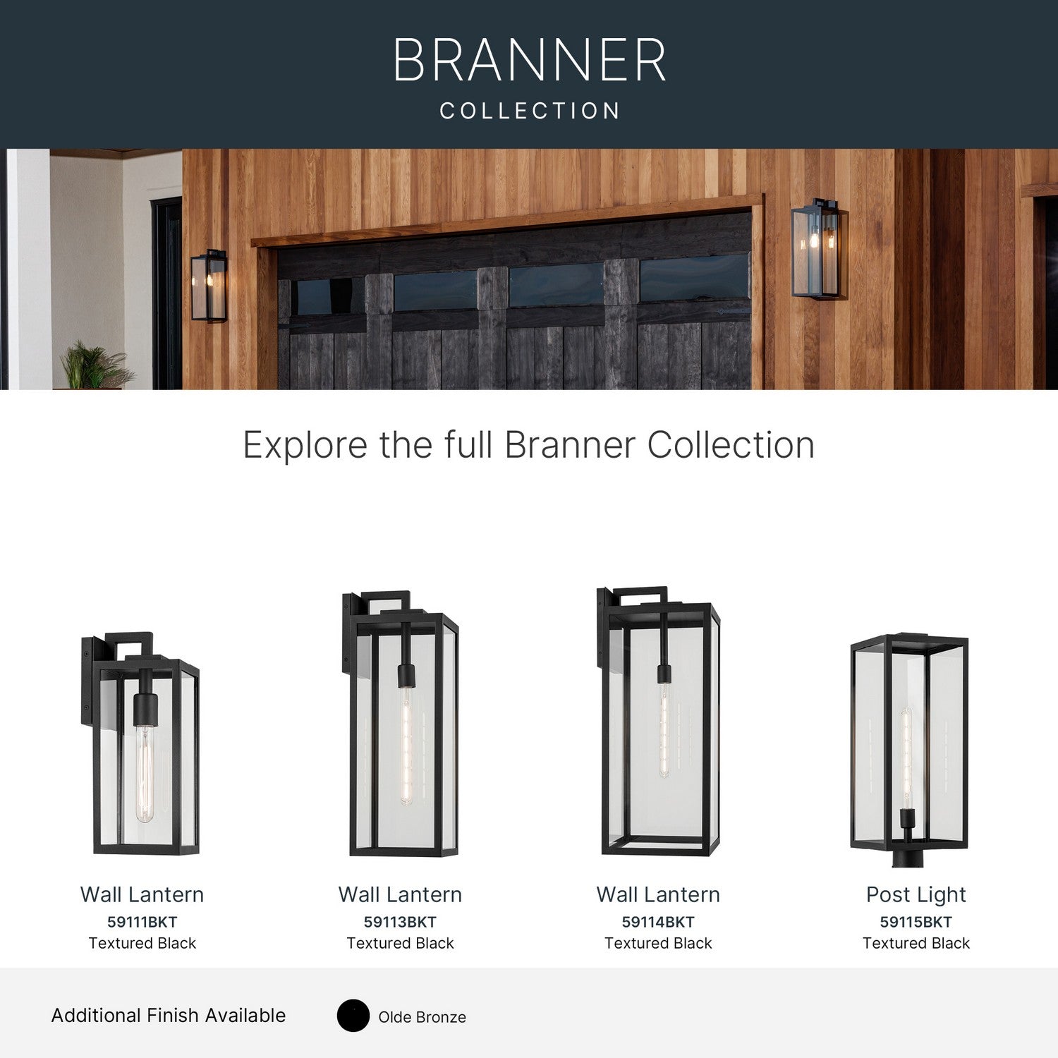 Lampadaire extérieur 1 lumière | Branner