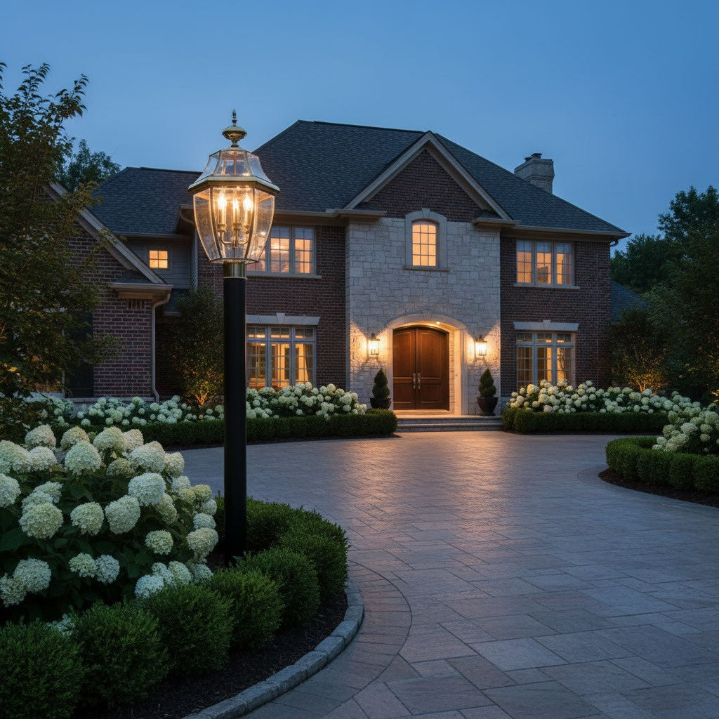 Lanterne sur poteau extérieure 3 lumières | Lancaster