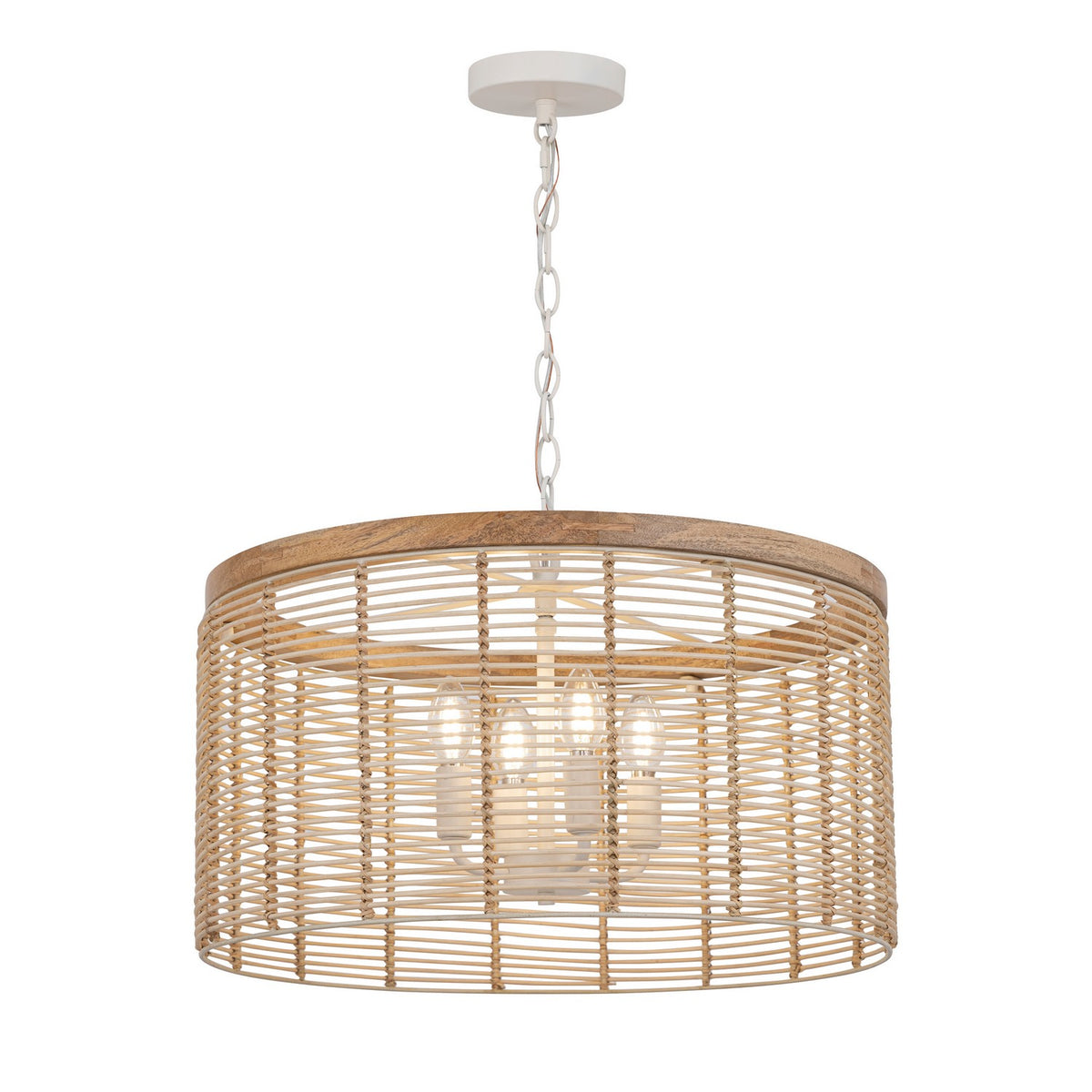 Suspension 4 lumières | Vannerie