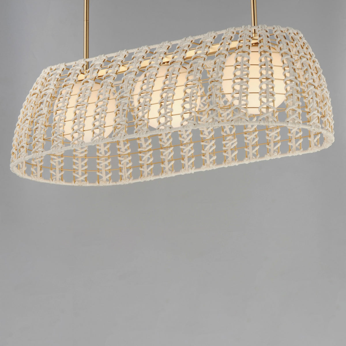 Suspension linéaire 3 lumières | Macrame