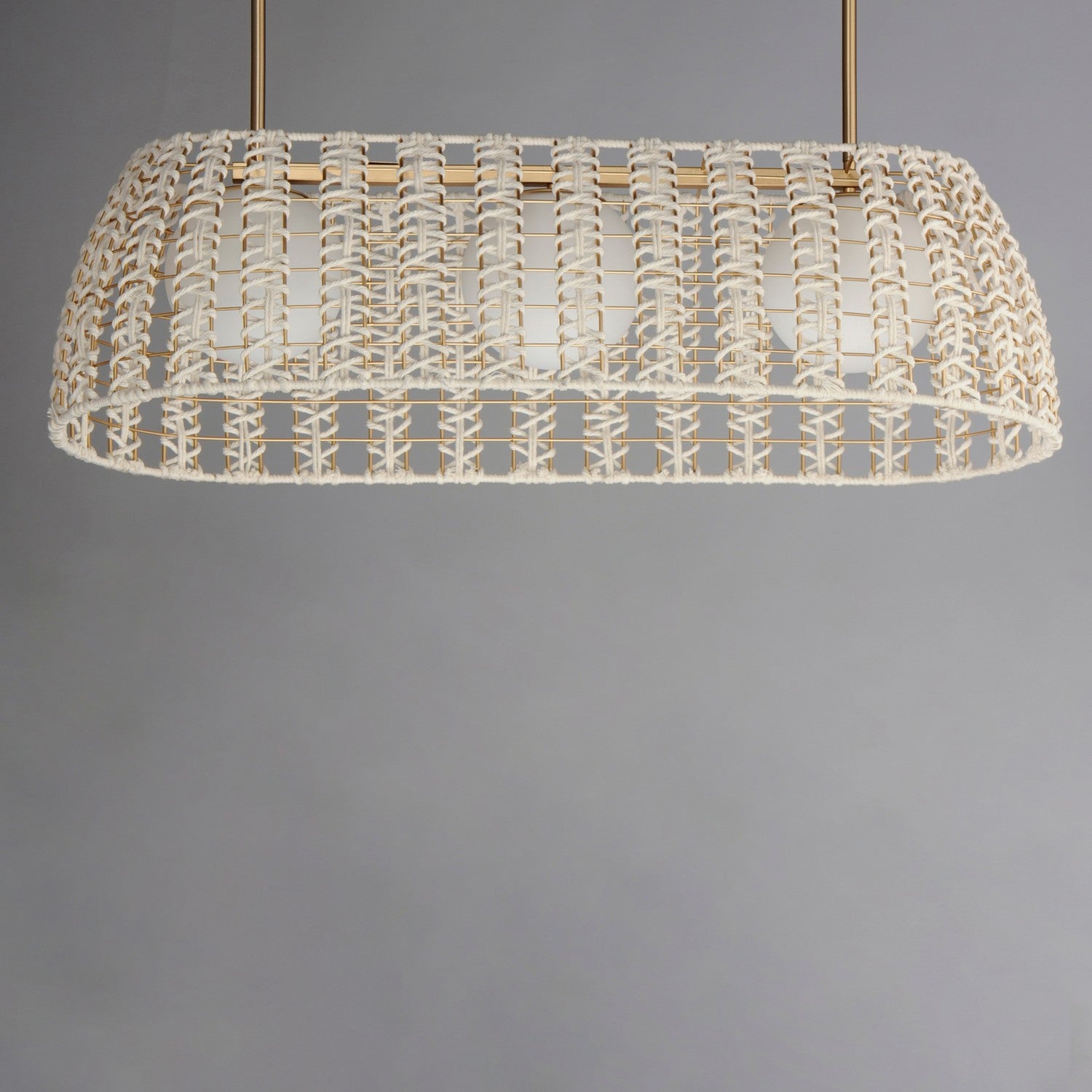 Suspension linéaire 3 lumières | Macrame