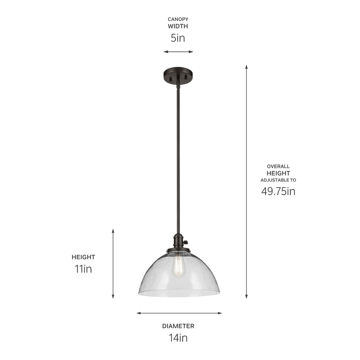 Suspension 1 lumière | Avery