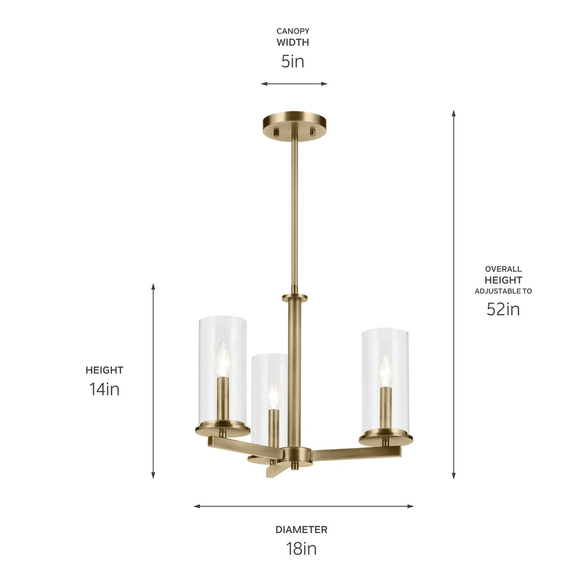Lustre 3 lumières | Crosby