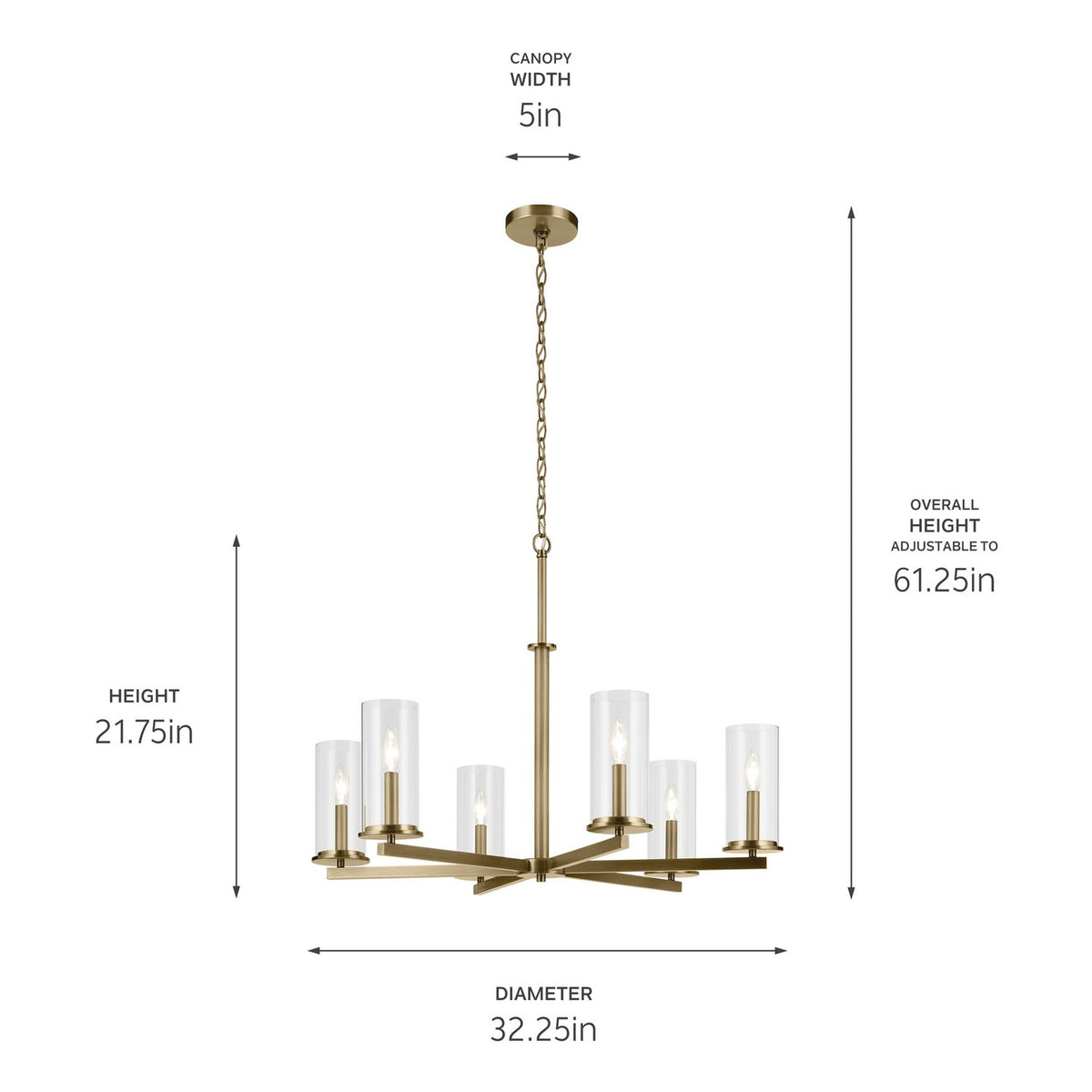 Lustre 6 lumières | Crosby