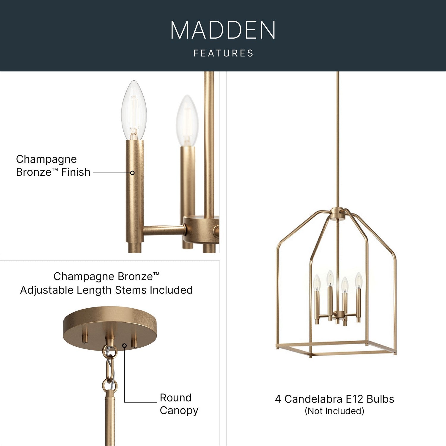 Suspension d'entrée 4 lumières | Madden