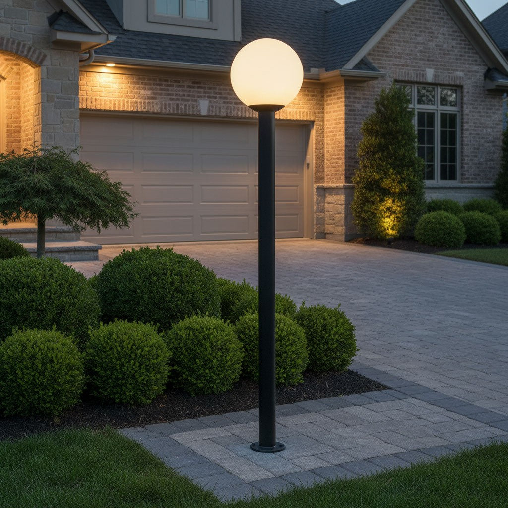 Lanterne sur poteau extérieure 1 lumière | Outdoor Globe