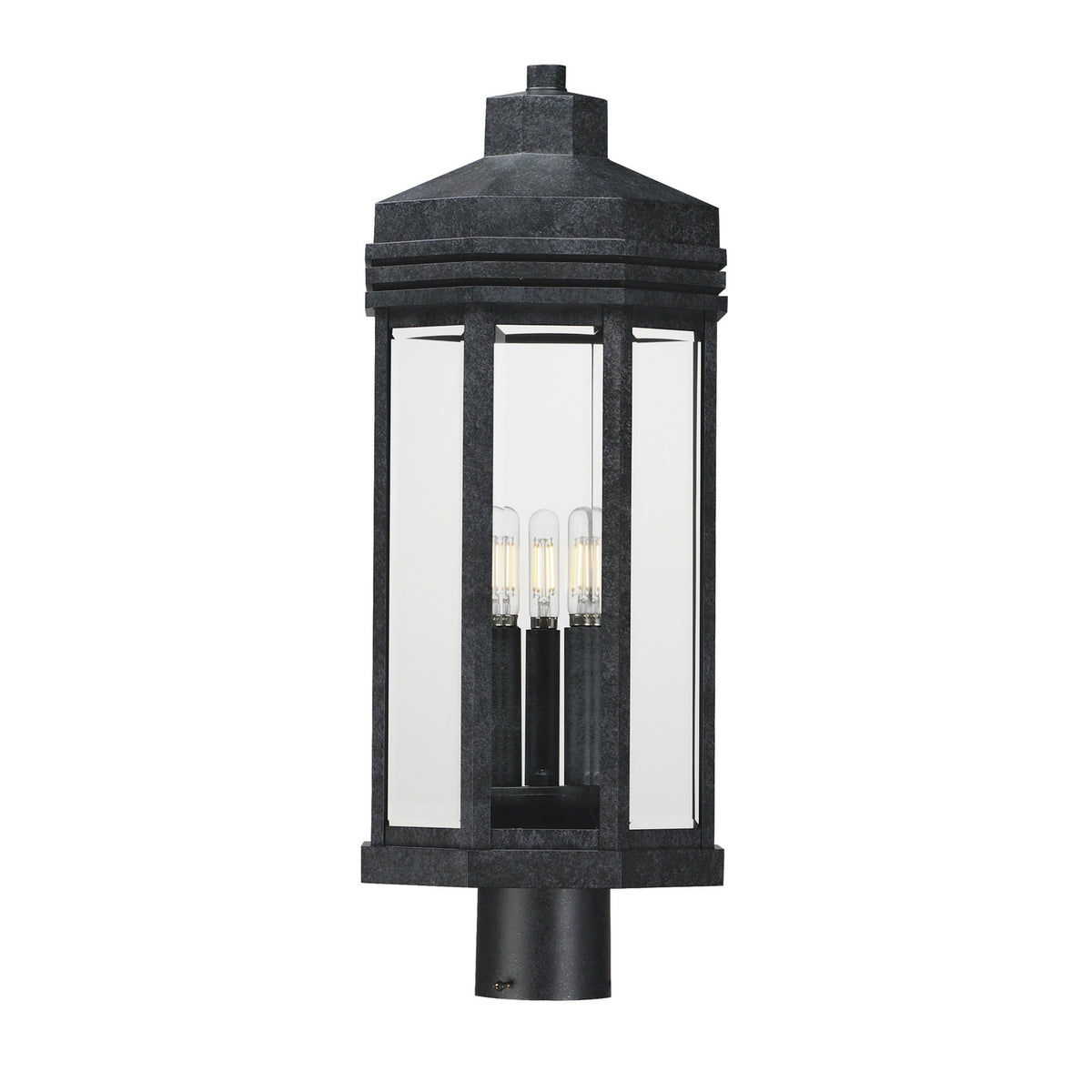 Maxim - Lanterne sur poteau extérieure 3 lumières | Wright - 30220CLBKP
