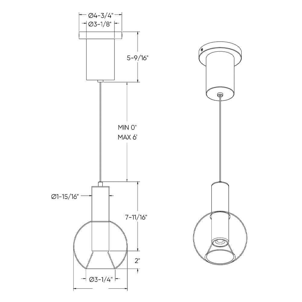 Suspension 1 lumière | Iris