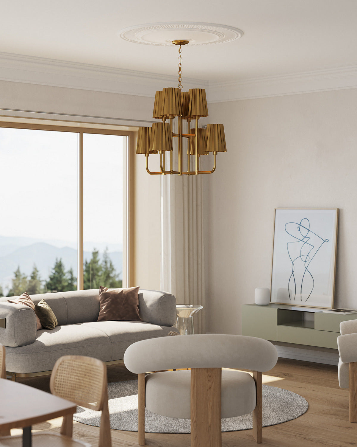 Lustre 8 lumières | Plisse