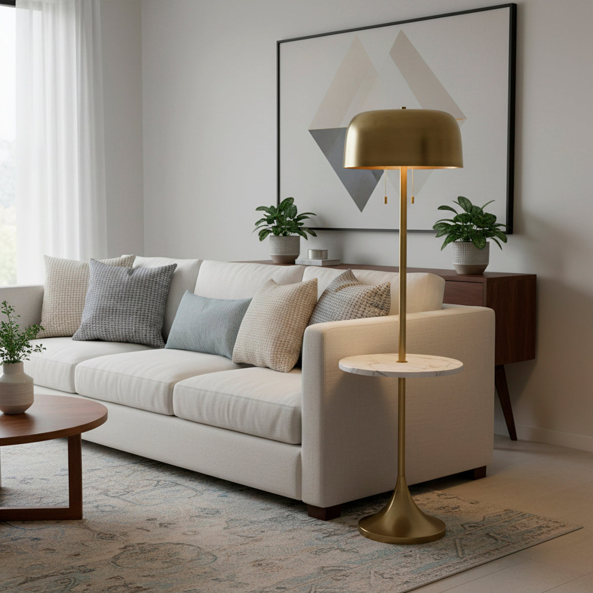 Lampadaire avec tablette | Tanner — Adesso