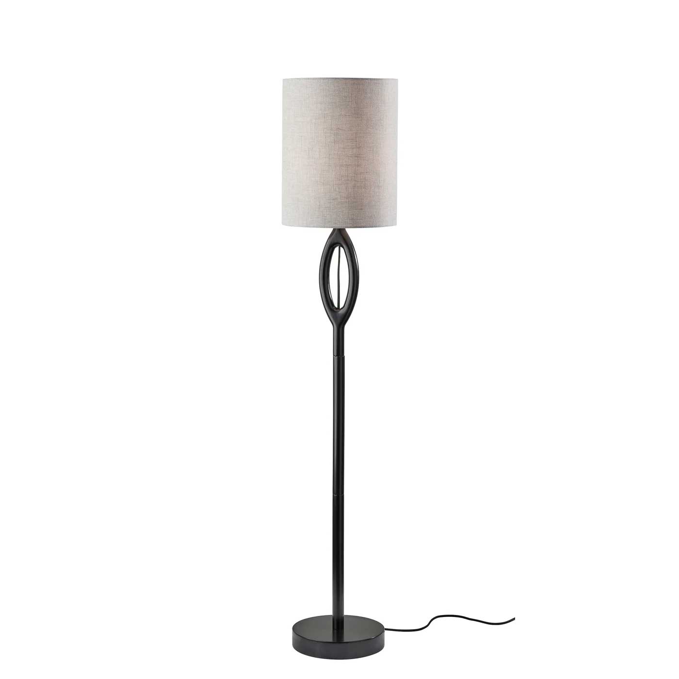 MAYFAIR Floor lamp Wood, Black - 1628-01 | ADESSO