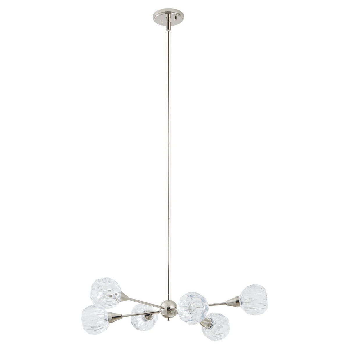 Suspension 6 lumières | Helena — Nickel poli — 206942A