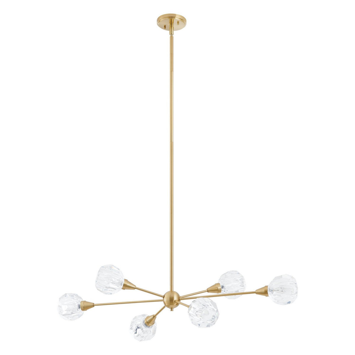 Suspension 6 lumières | Helena — Or / Champagne / Feuille d'or — 206943A