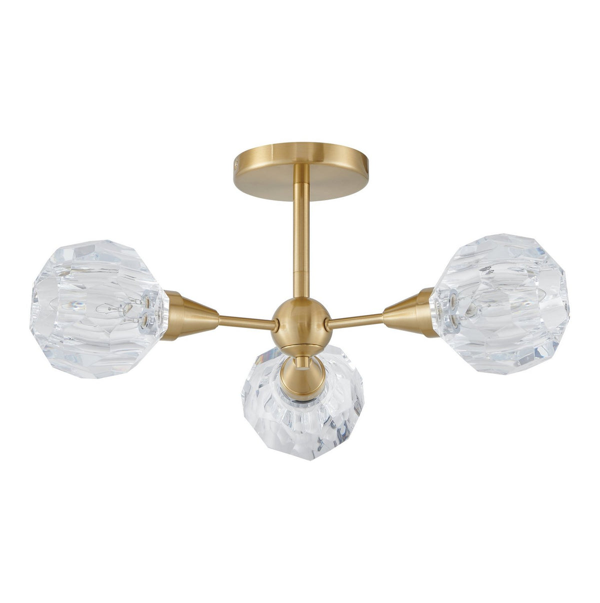 Semi-plafonnier 3 lumières | Helena — Or / Champagne / Feuille d'or — 206945A
