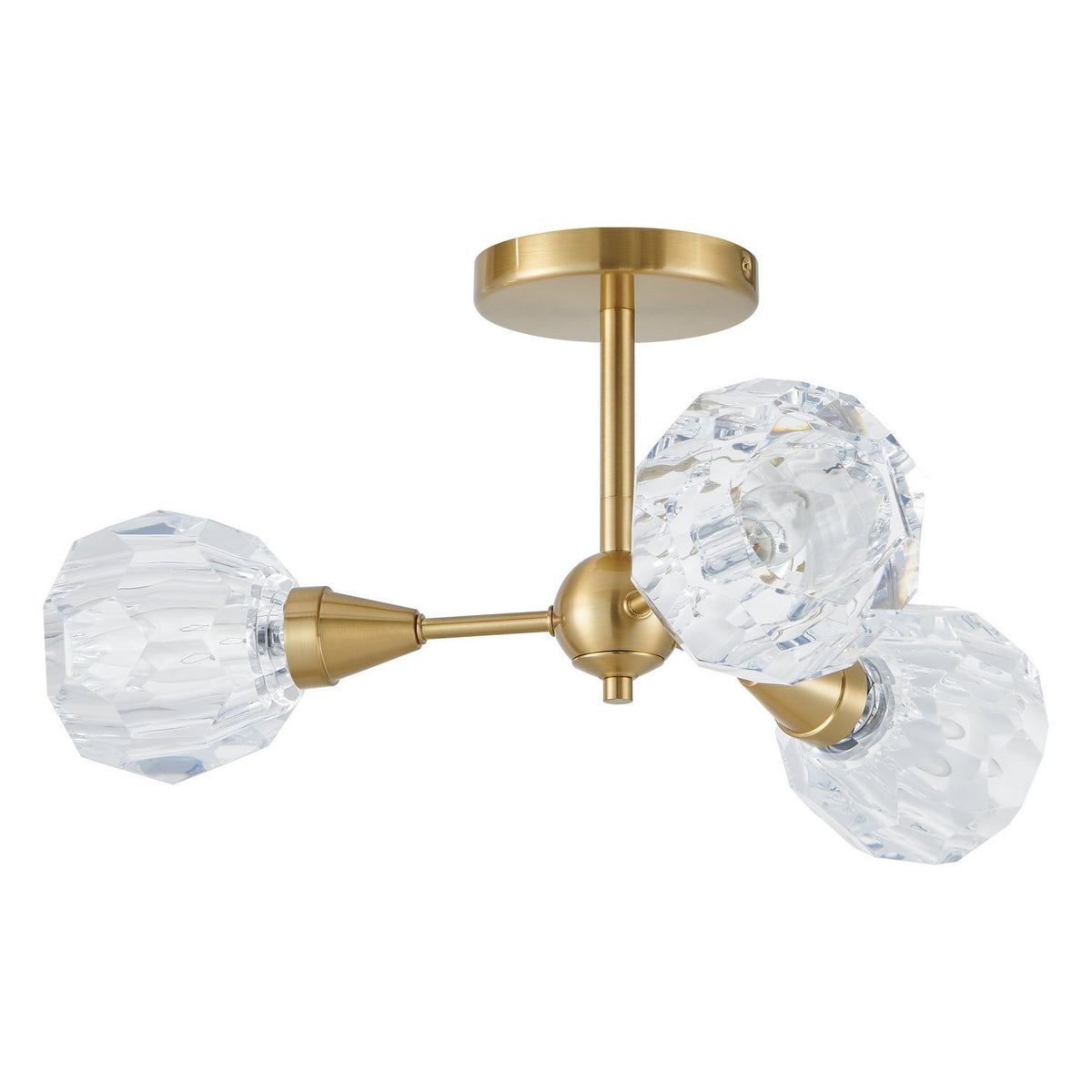 Semi-plafonnier 3 lumières | Helena — Or / Champagne / Feuille d'or — 206945A
