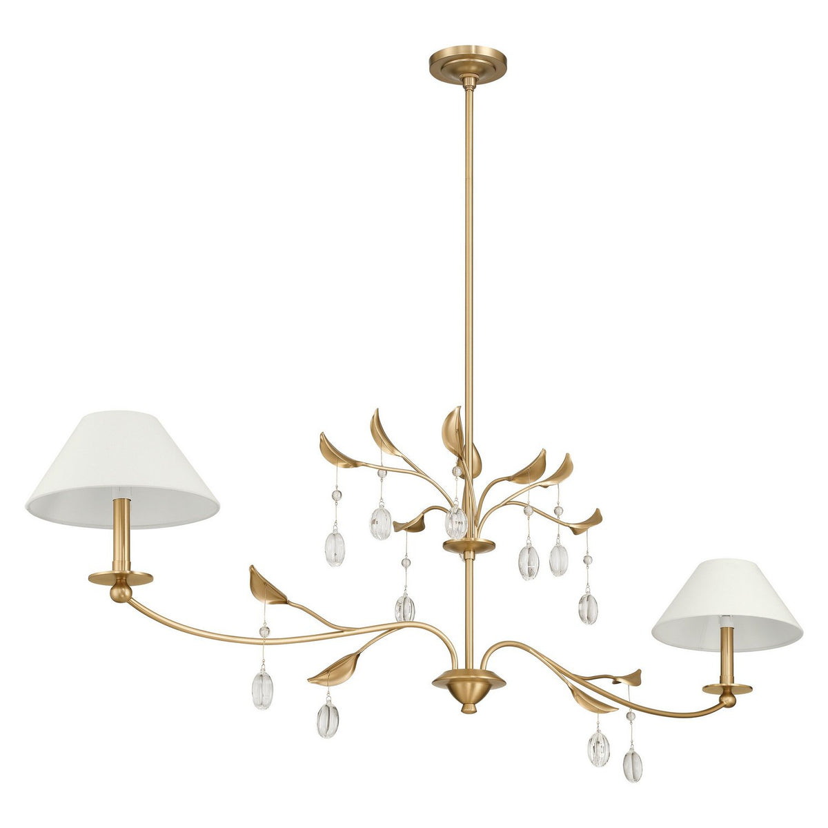 Lustre linéaire 2 lumières | Presley — Or / Champagne / Feuille d'or — 207343A