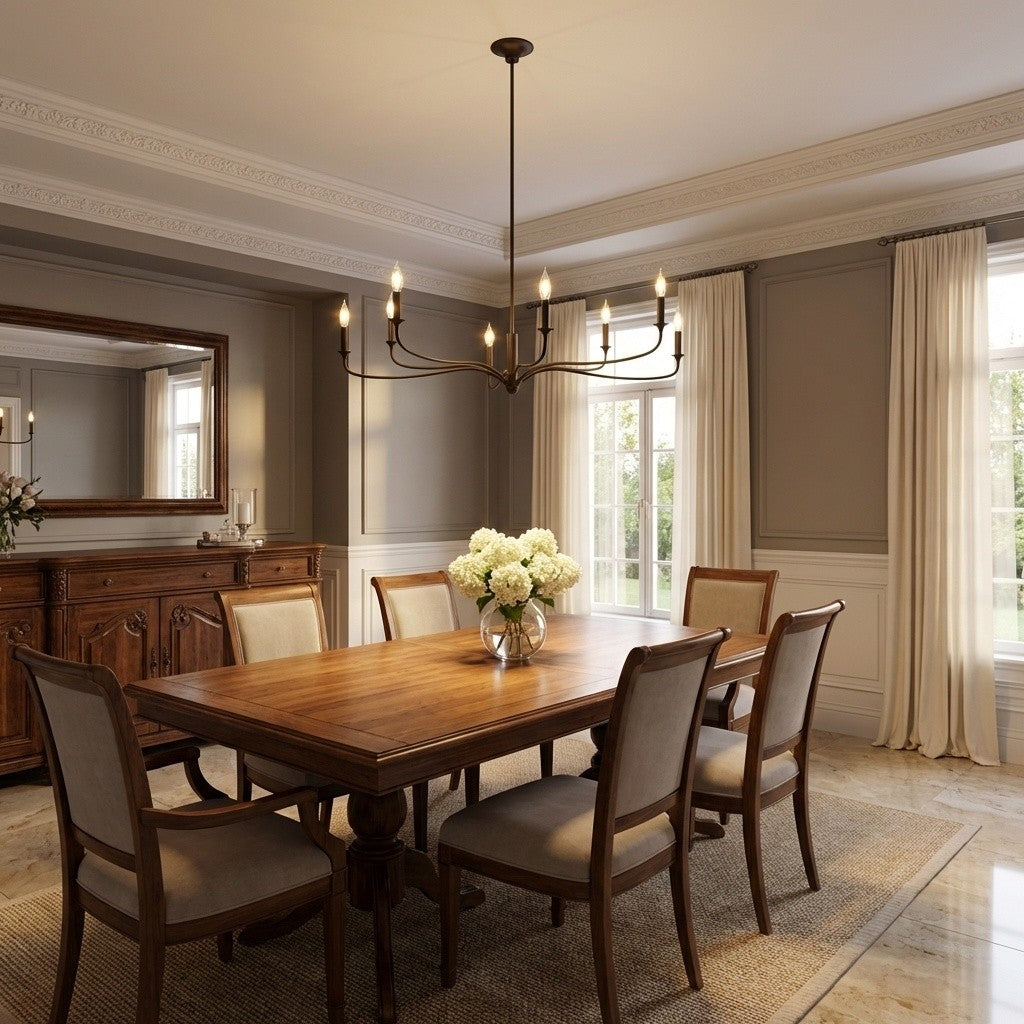 Lustre 8 lumières | Aged Iron | Chatsworth
