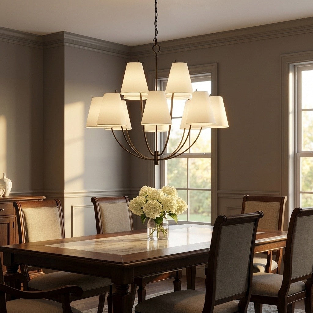 Lustre 12 lumières | Aged Iron | Marina