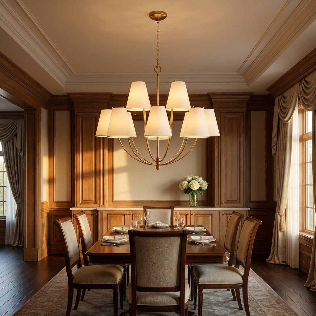 Lustre 12 lumières | Burnished Brass | Marina