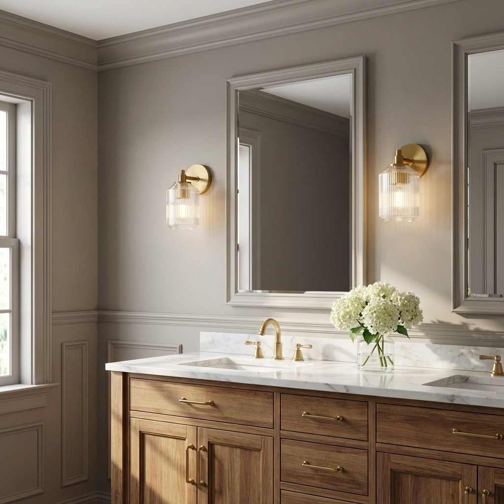 Applique de salle de bain 1 lumière | Burnished Brass | Barstow