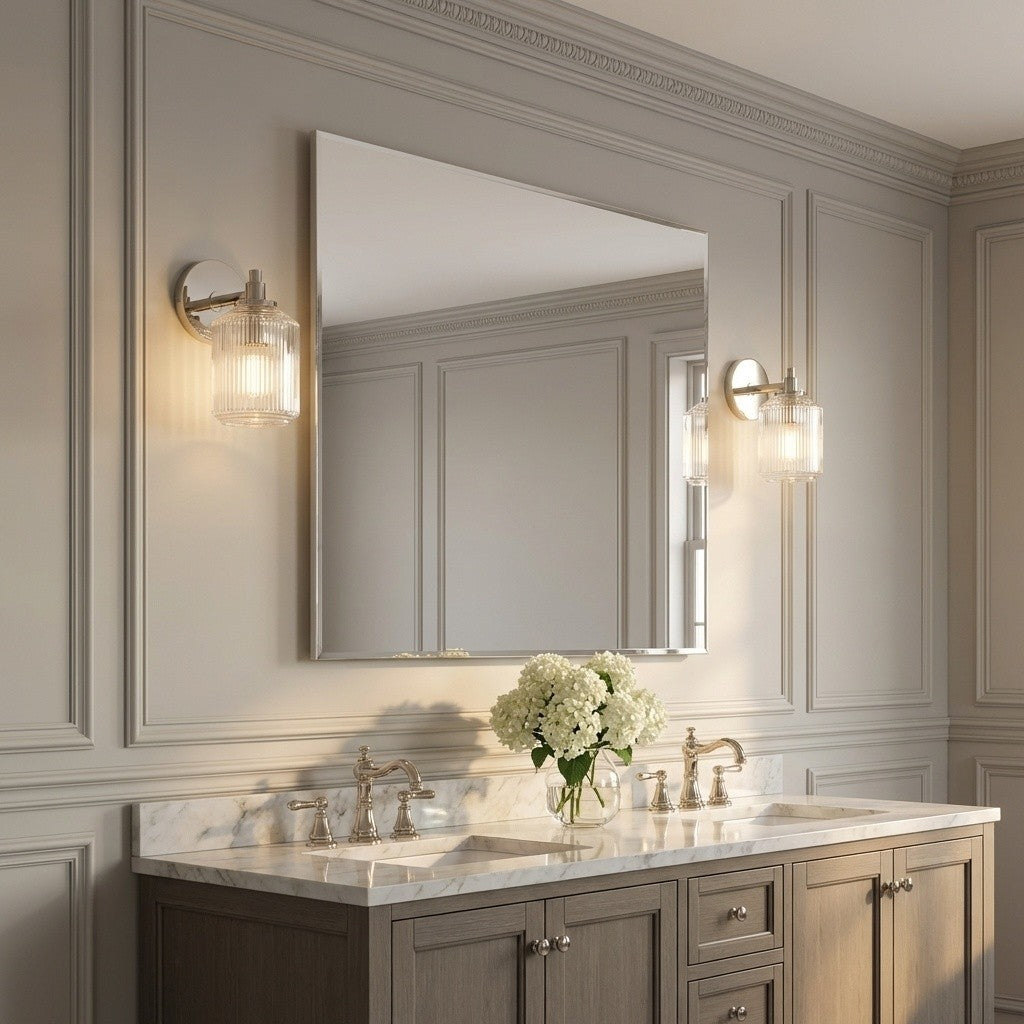 Applique de salle de bain 1 lumière | Polished Nickel | Barstow