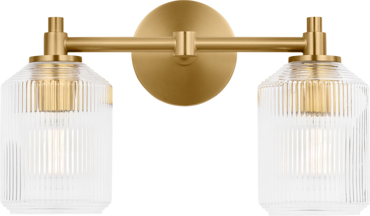 Applique de salle de bain 2 lumières | Burnished Brass | Barstow