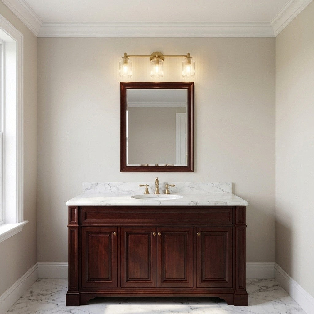 Applique de salle de bain 3 lumières | Burnished Brass | Barstow