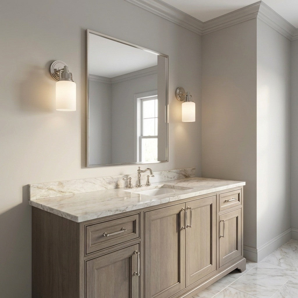 Applique de salle de bain 1 lumière | Polished Nickel | Ashford