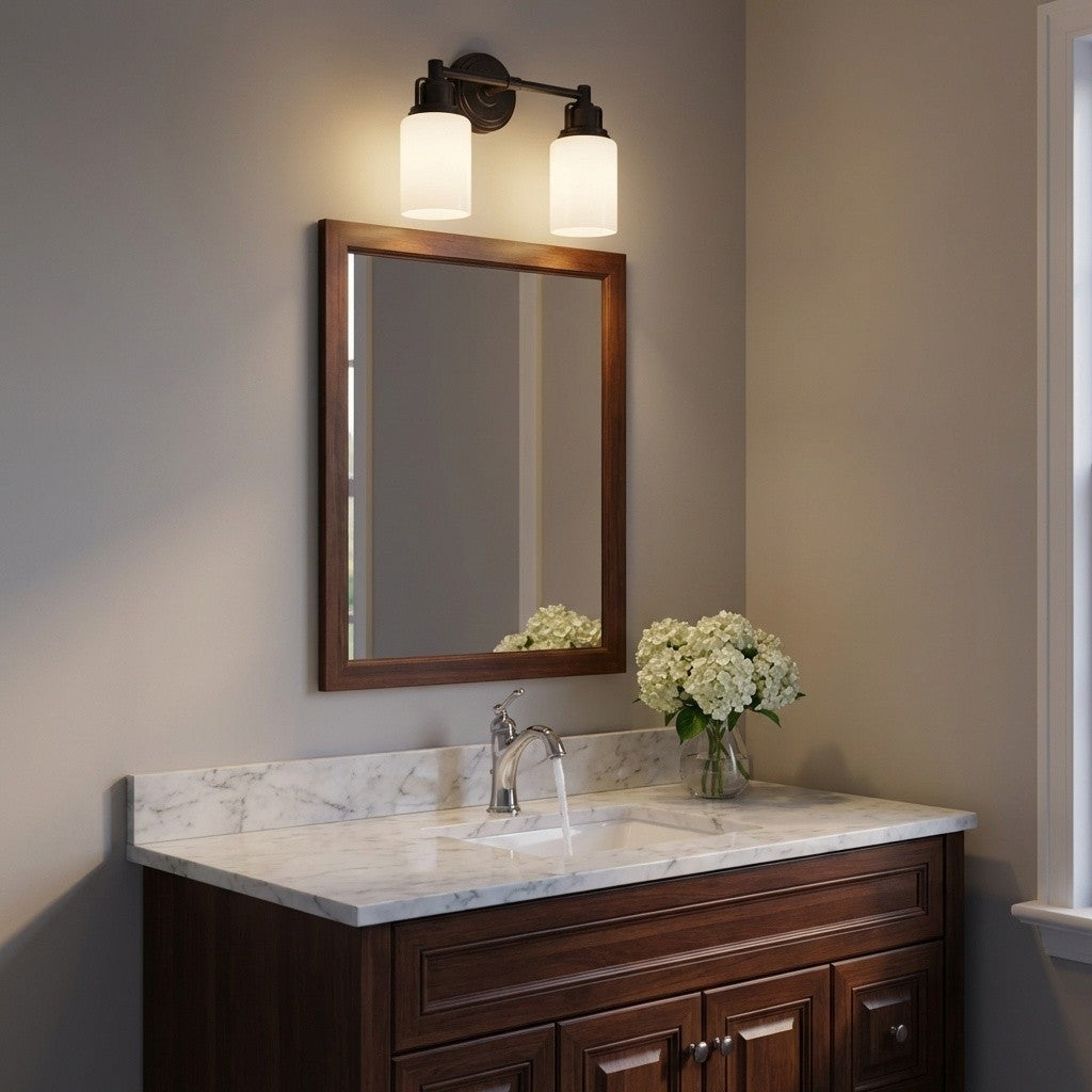 Applique de salle de bain 2 lumières | Aged Iron | Ashford