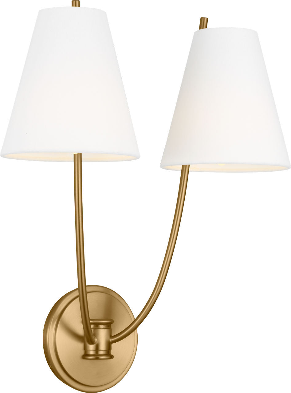 Applique murale 2 lumières | Burnished Brass | Marina