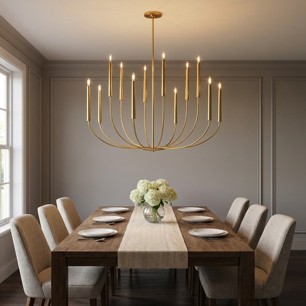 Lustre 12 lumières | Burnished Brass | Lois