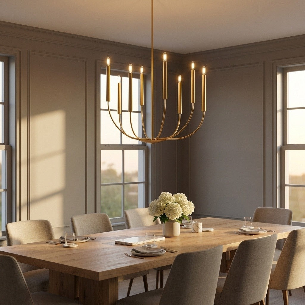 Lustre 8 lumières | Burnished Brass | Lois