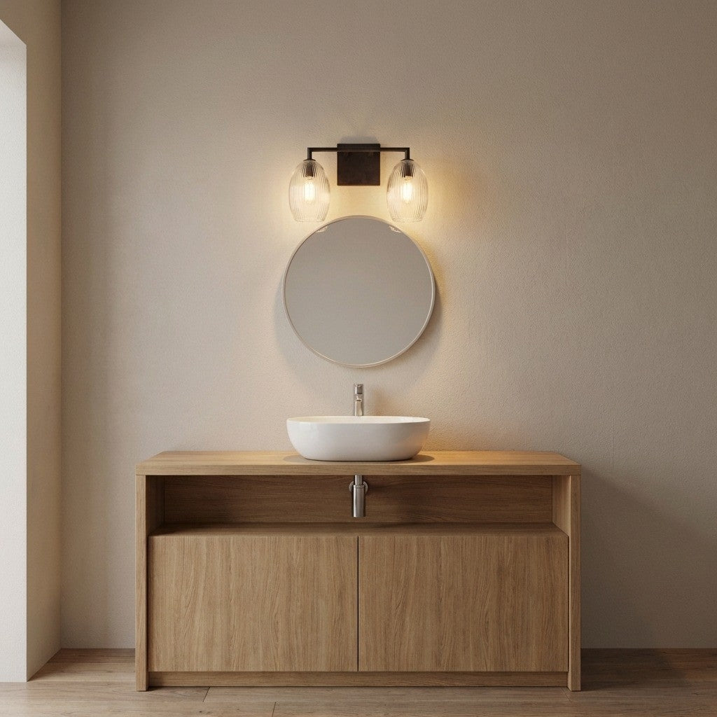 Applique de salle de bain 2 lumières | Aged Iron | Serafina