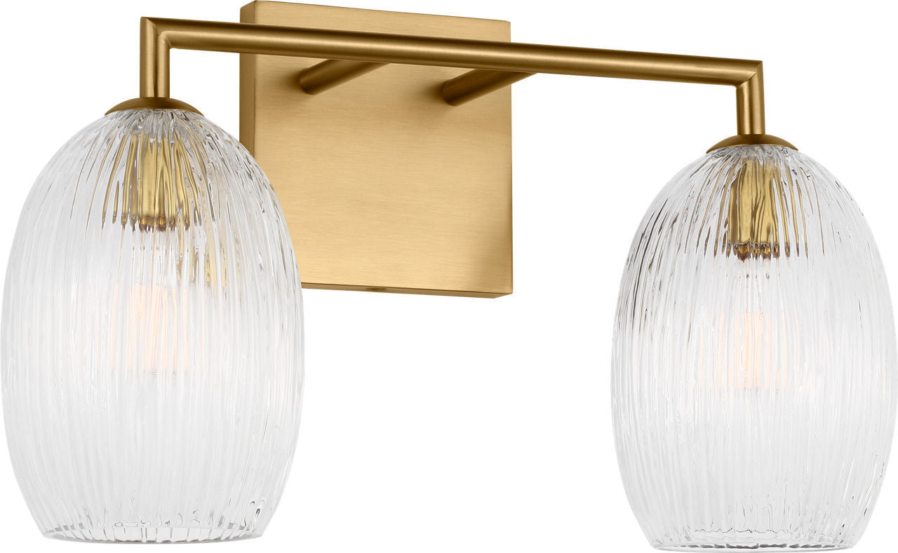 Applique de salle de bain 2 lumières | Burnished Brass | Serafina