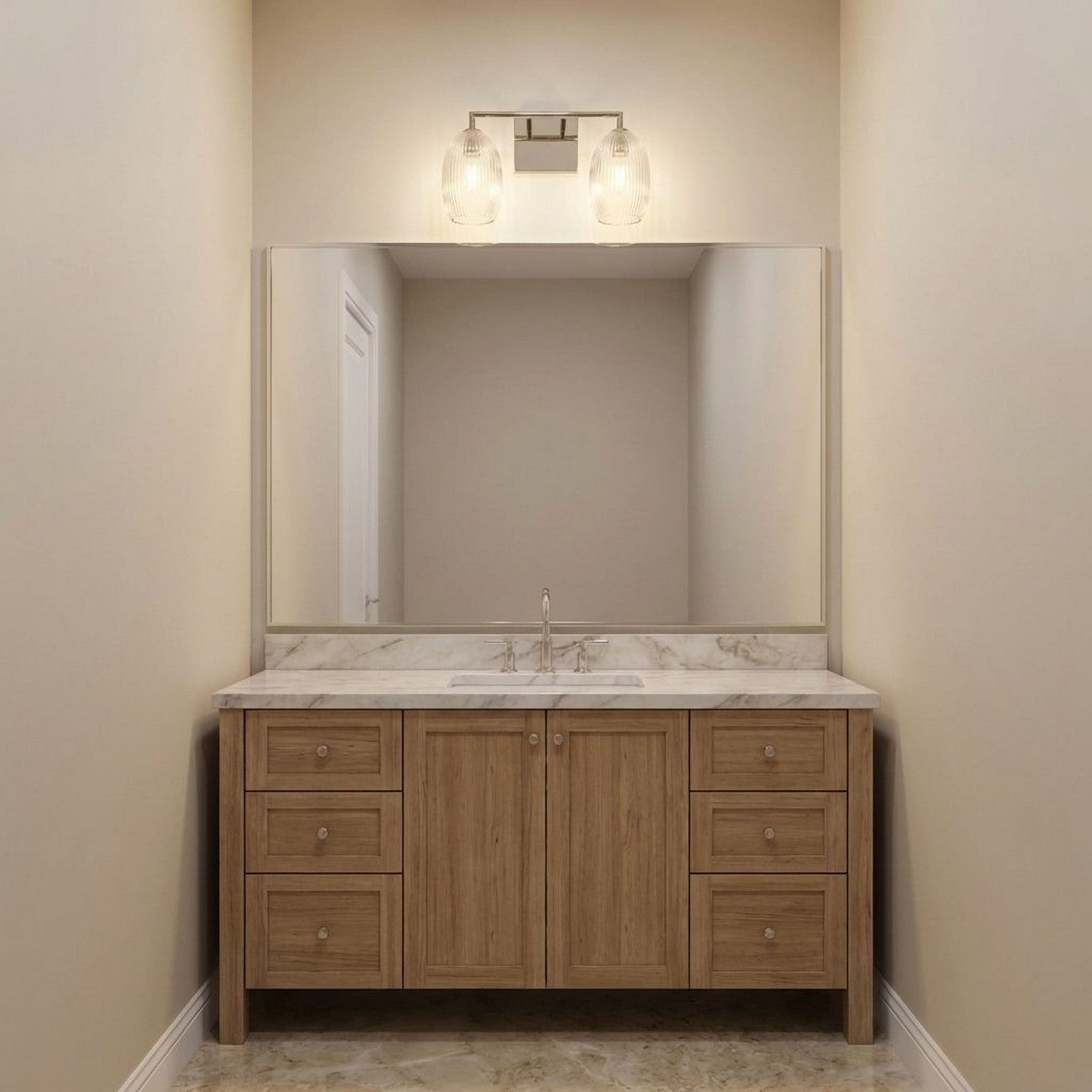 Applique de salle de bain 2 lumières | Polished Nickel | Serafina