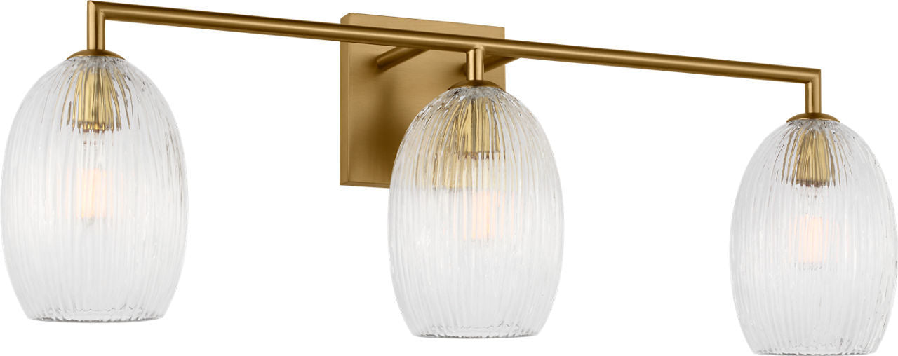 Applique de salle de bain 3 lumières | Burnished Brass | Serafina