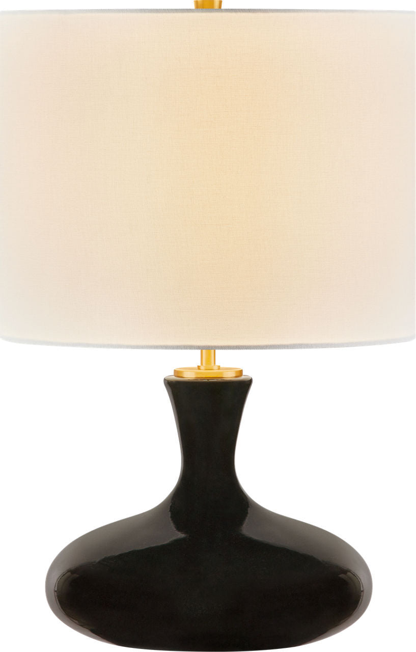 Lampe de table 1 lumière | Black Ceramic | Amber