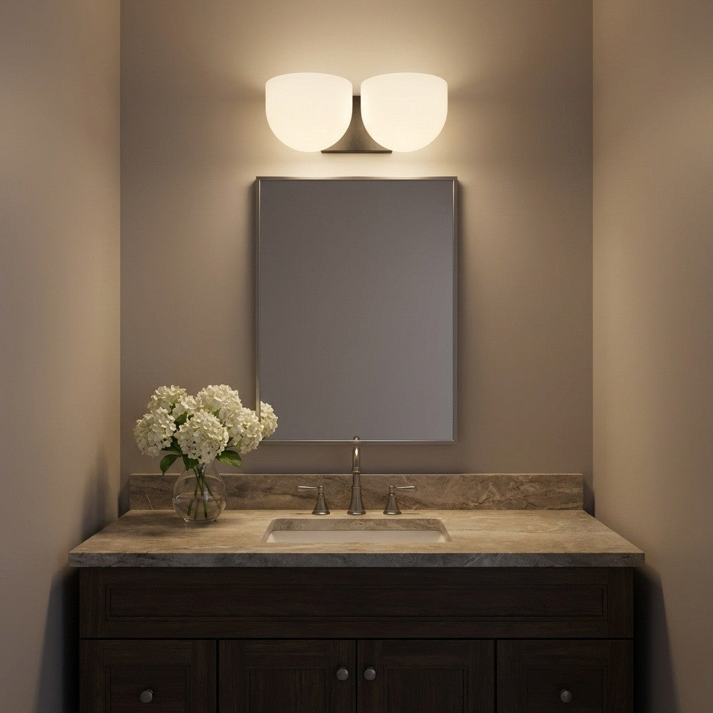 Applique de salle de bain 2 lumières | Aged Iron | Cheverny