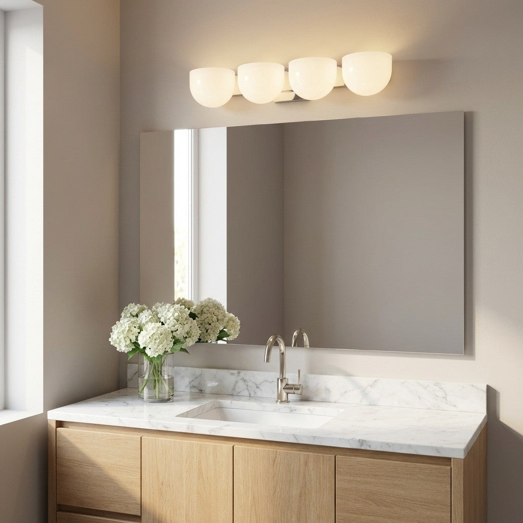 Applique de salle de bain 4 lumières | Polished Nickel | Cheverny