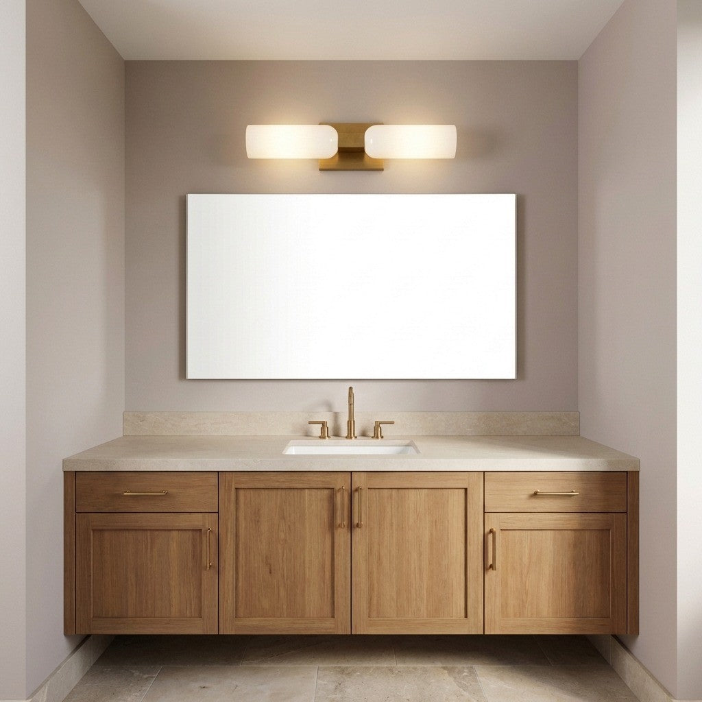 Applique de salle de bain 2 lumières | Burnished Brass | Maroux